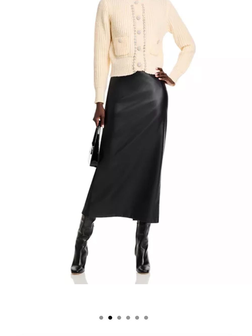 Stellah Cream Rhinestone Trimmed Cardigan